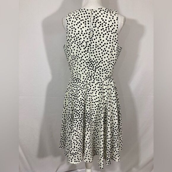 41 Hawthorn Dress Women’s L White Black Polka Dot Fit & Flare Sleeveless Chic - Picture 3 of 10